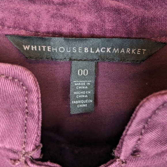 White House Black Market Mulberry Brandy Wine Military Style Jacket XS 💜✨ - Picture 4 of 11